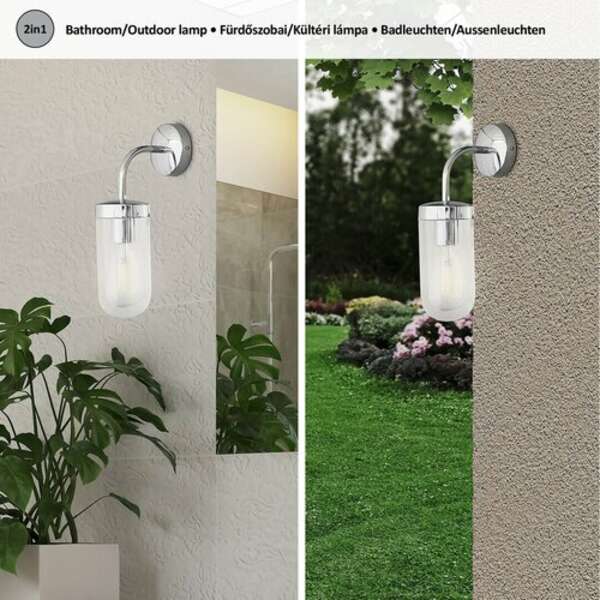 RABALUX Yago, zidna kupatilska lampa, E27 / 1x max. 60W IP44