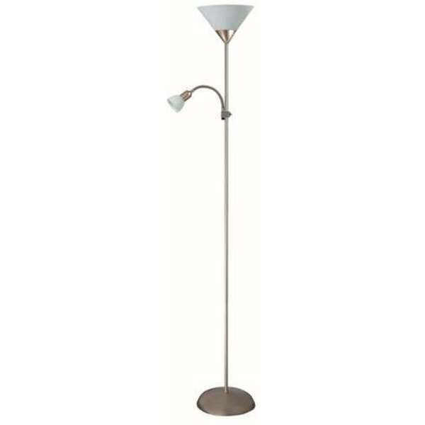 RABALUX Action podna lampa sa citacem E27+E14 brušeni hrom/bela