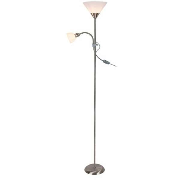 RABALUX Action podna lampa sa citacem E27+E14 brušeni hrom/bela