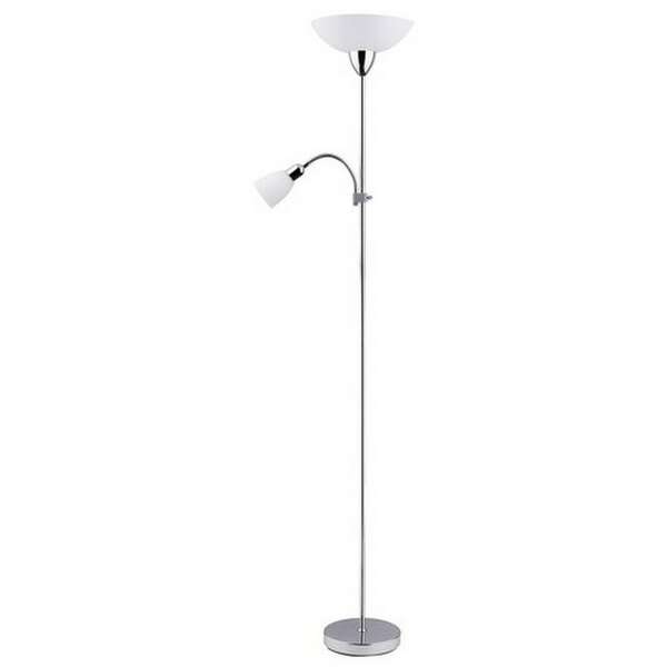 RABALUX Diana podna lampa sa citacem E27+E14 brušeni hrom/bela