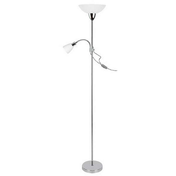 RABALUX Diana podna lampa sa citacem E27+E14 brušeni hrom/bela