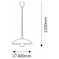 RABALUX Round visilica potezna D40 E27 60W, belo