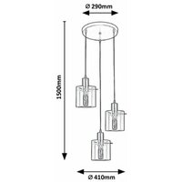 RABALUX Donati,visilica E27 3x40W, zlato/dimljeno staklo