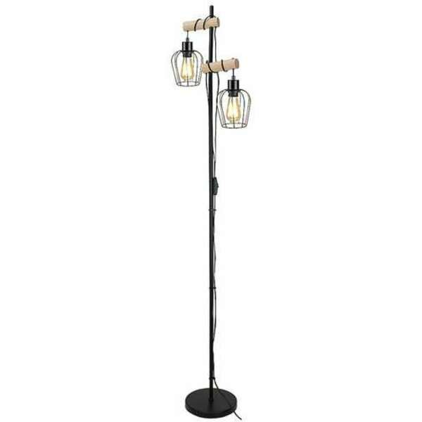 RABALUX Fabian, unutrašnja metal-drvena podna lampa, E27