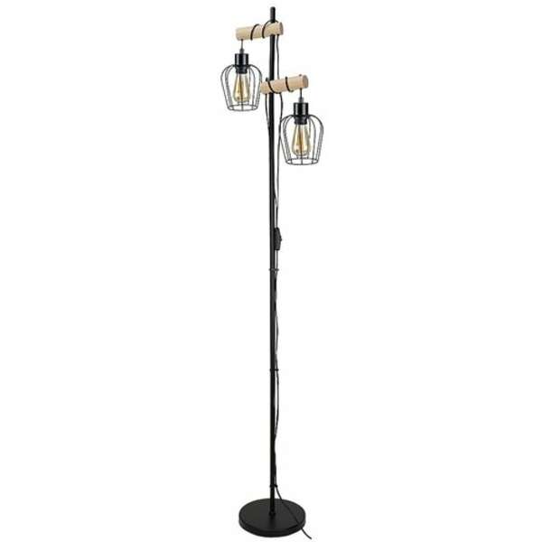 RABALUX Fabian, unutrašnja metal-drvena podna lampa, E27
