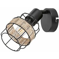 RABALUX Indiana, metal zidna lampa, sa natural waven decor E