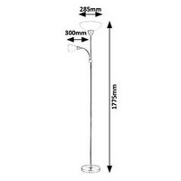 RABALUX Diana podna lampa sa citacem E27+E14 brušeni hrom/drvo/bela