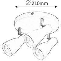 RABALUX Ebony spot E27 3x Max20W belo