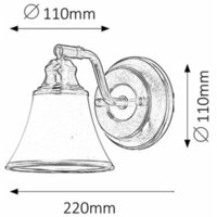RABALUX Grando zidna lampa E14 1x40W bronza/belo