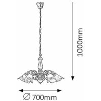 RABALUX Rustic3  luster E14 5x40W bronza