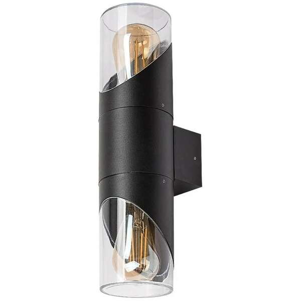 RABALUX Novigrad spoljna zidna lampa crna aluminijum E27 2x28W