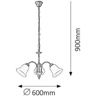 RABALUX Francesca  luster E14 3x40W bronza