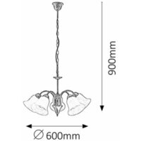RABALUX Francesca  luster E14 5x40W bronza
