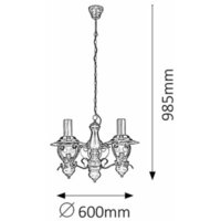 RABALUX Enna  visilica E14 3x40W crno-bakar