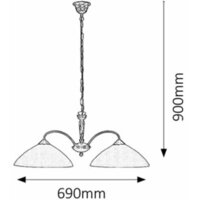 RABALUX Regina  visilica E27 2x60W bronza