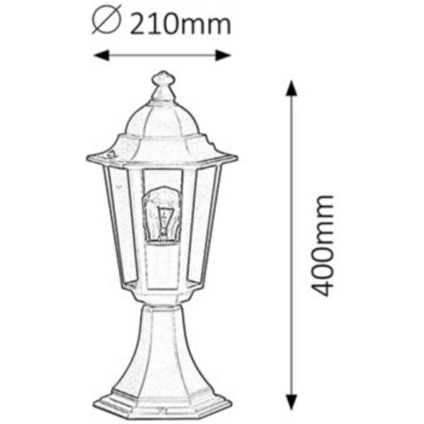 RABALUX Velence spoljna lampa 40cm E27 60Wcrno IP43