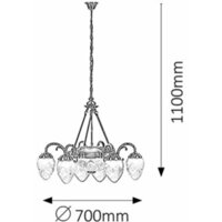 RABALUX Annabella 6arm luster E14 6x40W bronza