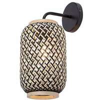 RABALUX Adalla, mat crna metalna zidna lampa sa ratanskim abažurom, E27 1x40W, IP20