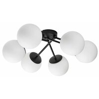 RABALUX Meduza, plafonska crna sa belim staklenim kuglama,  6xE14, 55x19cm