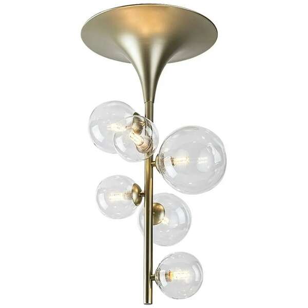RABALUX Aslov, plafonska zlatna sa staklenim kuglama, 6xG9, visina 62cm
