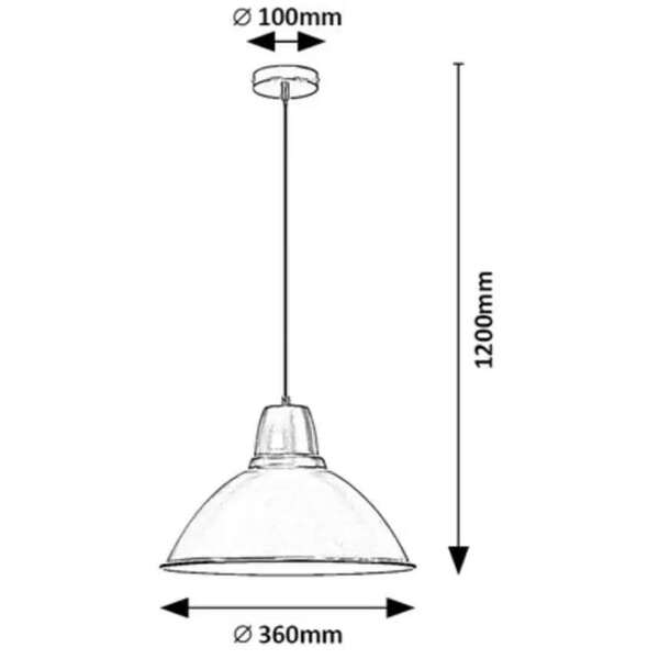 RABALUX Wilbour, metalna bela visilica, E27 1x60W IP20