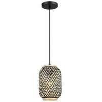 RABALUX Adalla, mat crna metalnavisilica sa ratanskim abažurom, E27 1x40W, IP20