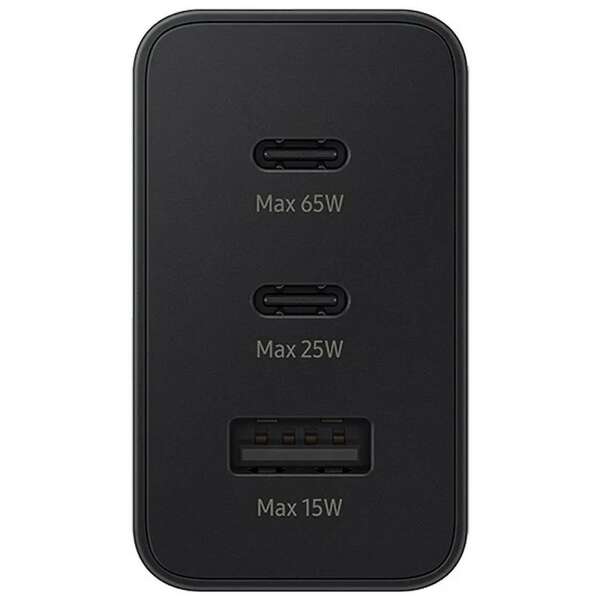 SAMSUNG 65W Power Adapter 2x Type-C + USB-A Black EP-T6530-NBE