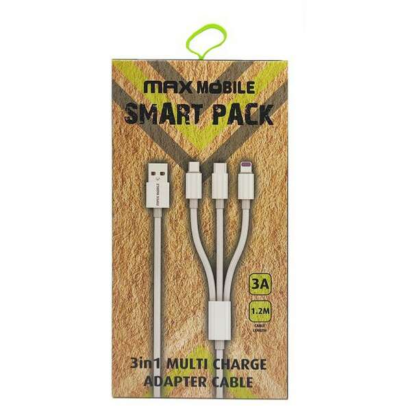 MAX MOBILE SMART PACK KABL 3u1 TypeC/Micro USB/Lightning-USB