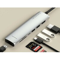 SATECHI 7-in-1 USB-C Slim Multiport Adapter with Ethernet Silver ST-P7SS HUB
