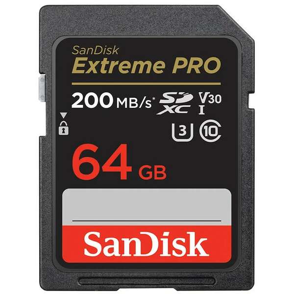 SANDISK SDHC 64GB Extreme Pro 200MB/s UHS-I Cass10 U3 V30