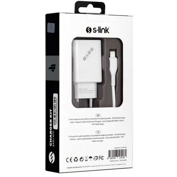 S-LINK SL-EC40L 12W punjac + lightning 5V, beli