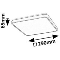 RABALUX Alenzo, LED plafonjera 24W, DIP Switch CCT 3000-600K, 29x29cm, IP44, crna