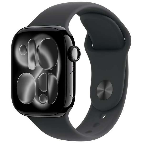APPLE Watch S11 GPS 42mm Jet Black Aluminium Case with Black Sport Band - S/M meqt4rk/a