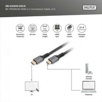 DIGITUS Kabl premijum HDMI na HDMI 2.1 8K 2m crni