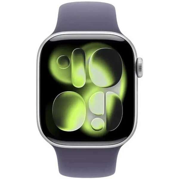 APPLE Watch S11 GPS 46mm Silver Aluminium Case with Purple Fog Sport Band - S/M mev94rk/a
