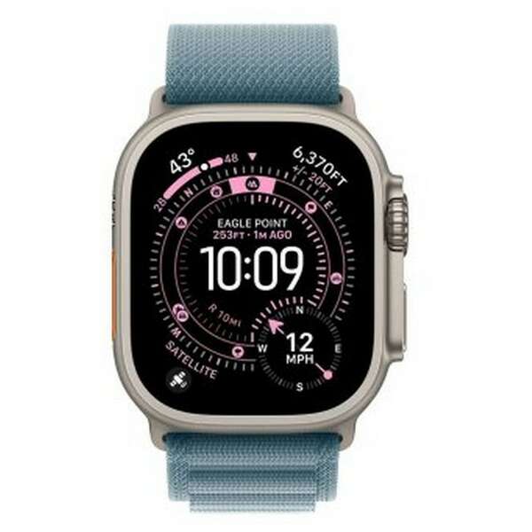 APPLE Watch Ultra 3 Cellular 49mm Natural Titanium Case with Light Blue Alpine Loop - Medium mewm4se/a
