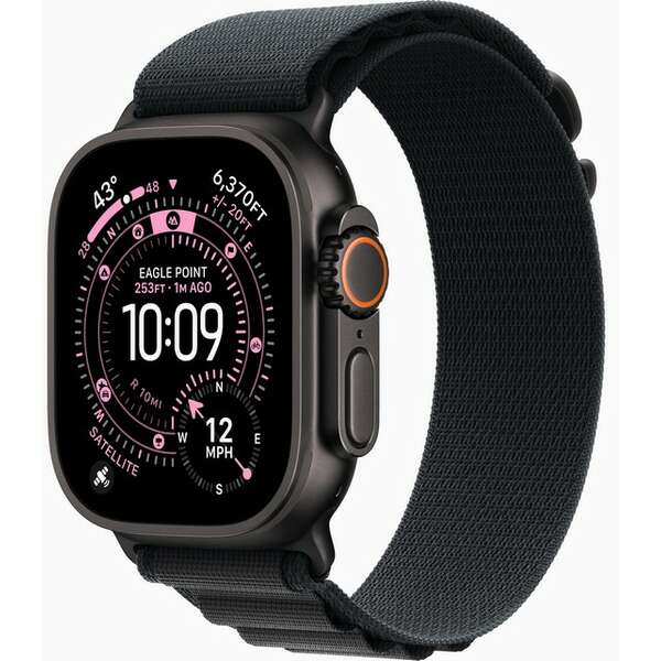 APPLE Watch Ultra 3 Cellular 49mm Black Titanium Case with Black Alpine Loop - Medium mf0v4se/a