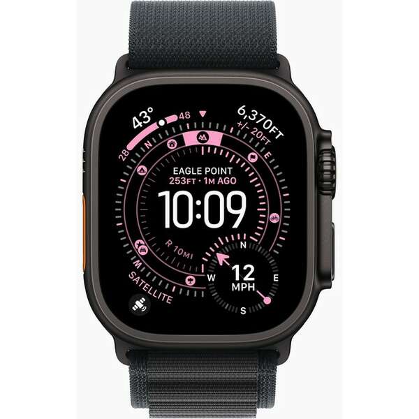 APPLE Watch Ultra 3 Cellular 49mm Black Titanium Case with Black Alpine Loop - Medium mf0v4se/a