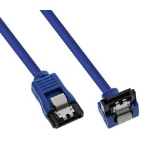 E-GREEN Kabl S-ATA data 0.5m pod uglom, sa Metalnim kopcama-plavi