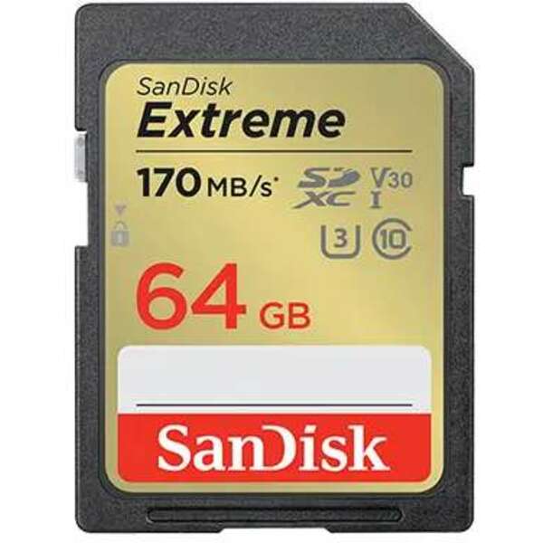 SANDISK SDXC 64GB Extreme 170MB/s V30 UHS-I Class10 U3 