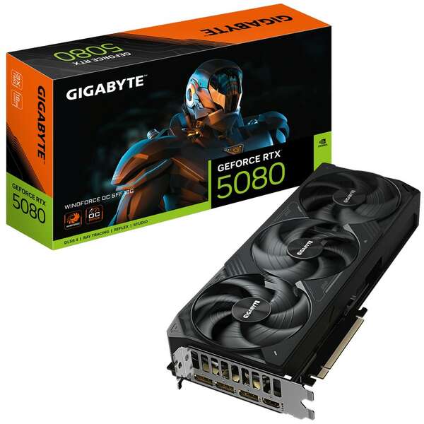 GIGABYTE RTX 5080 Windforce 16GB 256bit GV-N5080WF3OC-16GD 