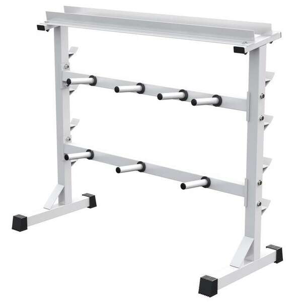 GORILLA SPORTS Stalak za tegove, diskove, sipke i bucice (Beli)