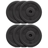 GORILLA SPORTS Set tegova oblozenih plastikom 30 kg (6 x 5 kg)