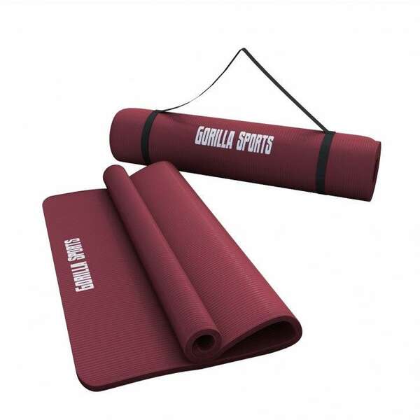 GORILLA SPORTS Prostirka za vezbanje (190 x 100 x 1,5 cm / Bordo)
