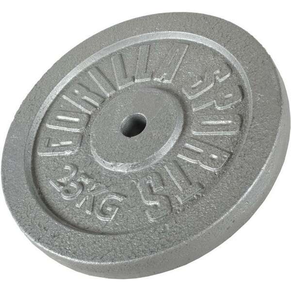 GORILLA SPORTS Teg od livenog gvozdja (25 kg / Srebrni)