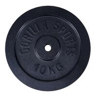 GORILLA SPORTS Teg od livenog gvozdja (10 kg / Crni)