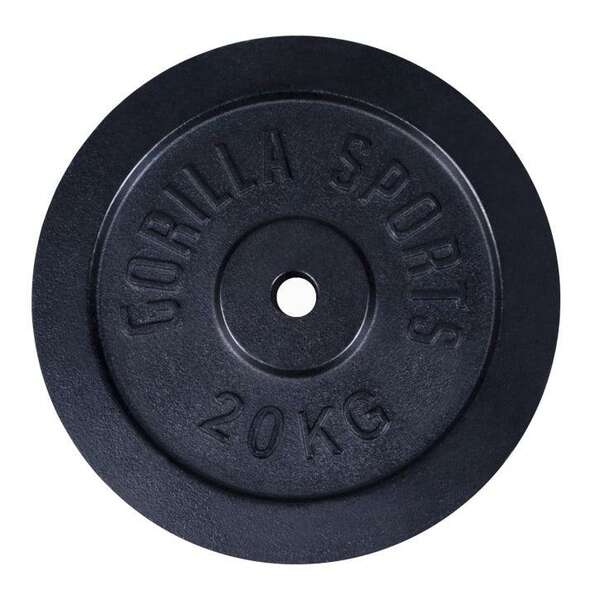 GORILLA SPORTS Teg od livenog gvozdja (20 kg / Crni)