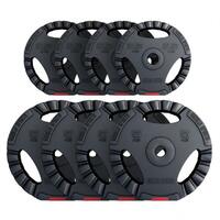 GORILLA SPORTS Set plasticnih tegova sa rukohvatima 30 kg (4 x 2,5 kg, 4 x 5 kg)
