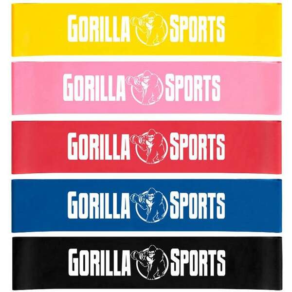 GORILLA SPORTS Set od 5 elasticnih traka za vezbanje