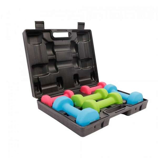 GORILLA SPORTS Kofer sa 6 bucica za aerobik (12 kg)